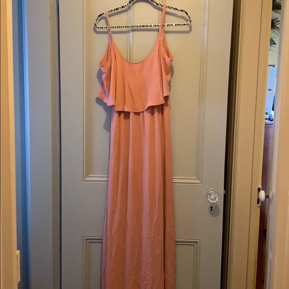 CAITLIN RUFFLE MAXI DRESS ~ ANTIQUE ROSE CHIFFON - Picture 5 of 7